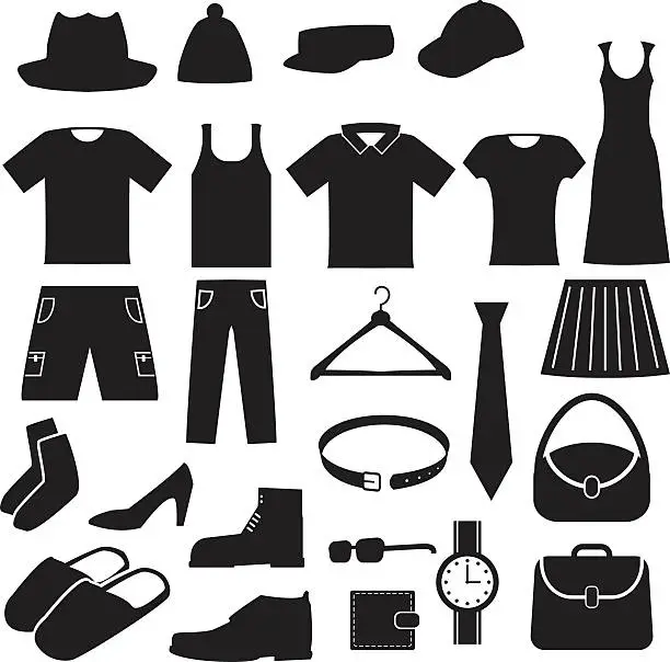 Vector illustration of Clothes Icons Set