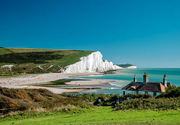 Seven Sisters cliffs at Sussex stock photo