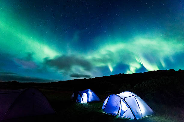 istock Camp with Northern lights in Iceland 490308410
