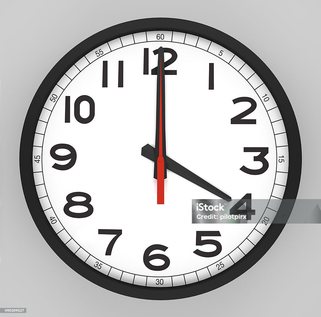 Clock Face 4 Oclock Stock Photo - Download Image Now - 4 O'Clock, Clock ...