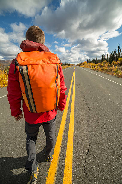 Man traveling getting away from it all