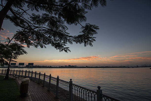 istock Beautiful sunrise with the river view 490310032
