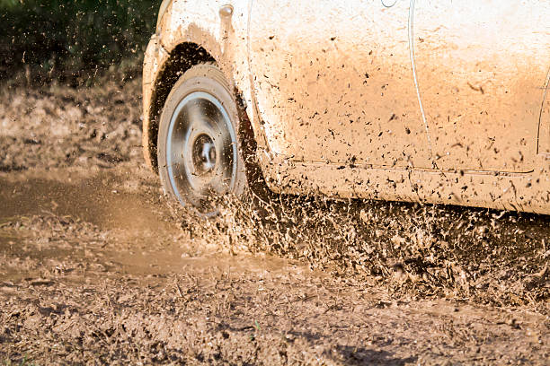 istock Mud debris from a rally car race 490310172