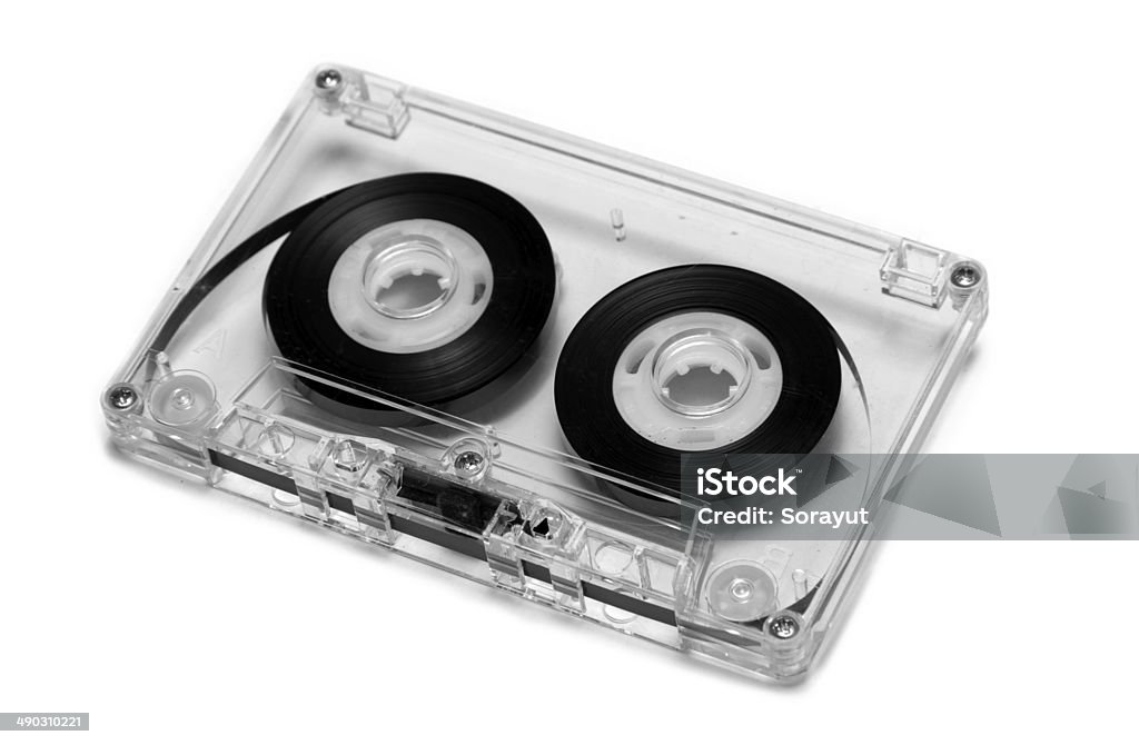 Cassette tape Cassette tape on white background 1970-1979 Stock Photo