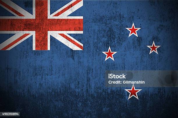 Grunge Flag Of New Zealand Stock Photo - Download Image Now - New Zealand Flag, Weathered, 2015