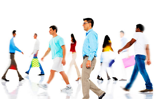 istock Group of Diverse Busy People Shopping 490311059