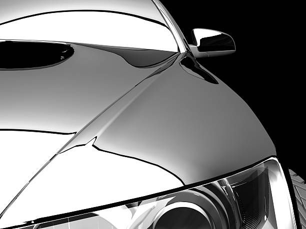 My own car design My own car design background. 3D render. chrome stock pictures, royalty-free photos & images