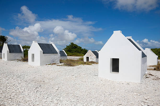 istock Rows of white slave huts in Bonaire 490311580