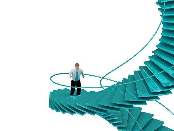 istock People goes on the career stairs. 490311669