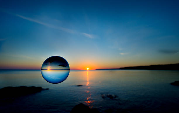 istock Sunset picture with sea and clear ball 490312066