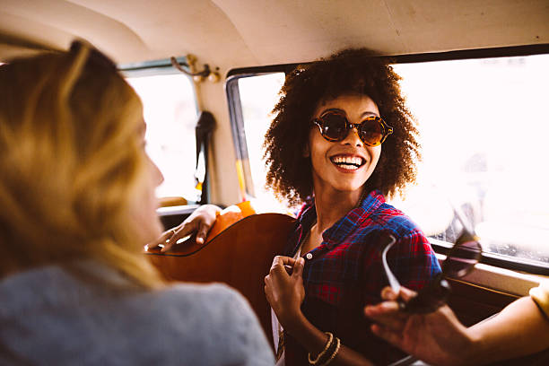 istock Hipster friends in van 490312249