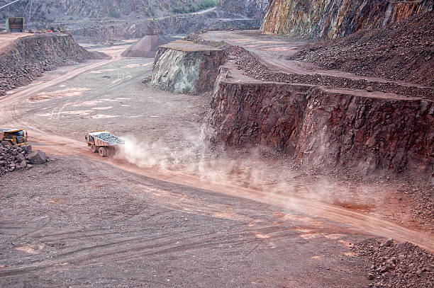 istock dumper truck on road in surface mine quarry 490312825