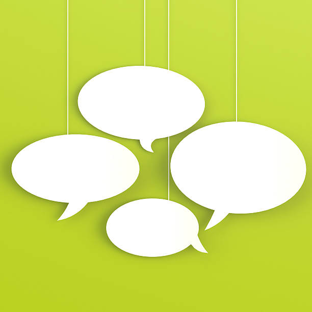 istock Talk bubble with green color background 490313225