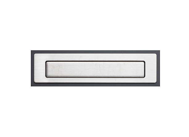 istock Modern grey color metal letter box isolated on white background 490313480