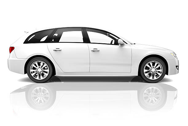 White 3D Car Luxury SUV  side view stock pictures, royalty-free photos & images