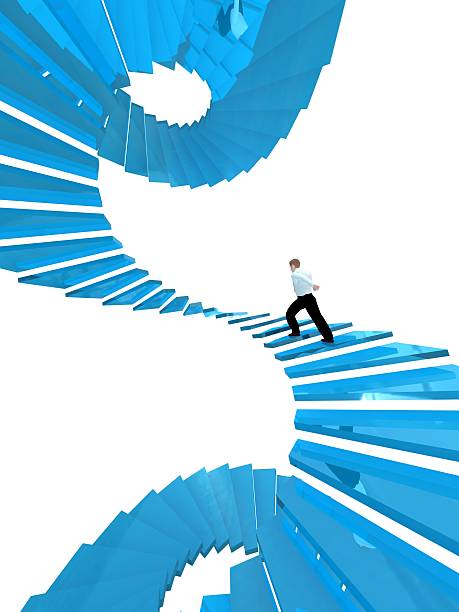 istock People goes on the career stairs. 490313657