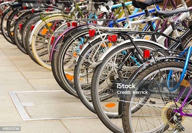 Lot Of Bicycles Parking Stock Photo - Download Image Now - Bicycle, Choice, City