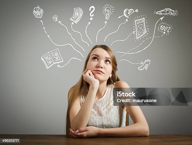 Dreaming Stock Photo - Download Image Now - Currency, Question Mark, Contemplation