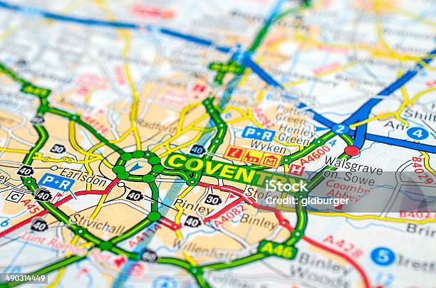 Coventry On Road Map Stock Photo - Download Image Now - Coventry, Map, Direction