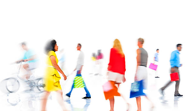 istock Group of  Diverse Busy People Shopping 490314957