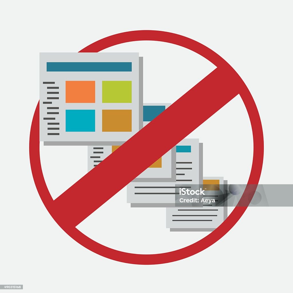 No Social Media Sign Stock Illustration Download Image Now 2015