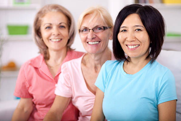 istock Portrait of three mature ladies 490315901