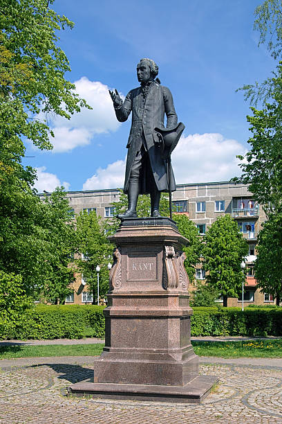 Monument of Immanuel Kant in Kaliningrad, Russia Monument of Immanuel Kant in Kaliningrad (former Königsberg), Russia. The monument was made by German sculptor Christian Daniel Rauch in 1857, unveiled in 1864, disappeared in World War II and restored in 1992. immanuel stock pictures, royalty-free photos & images