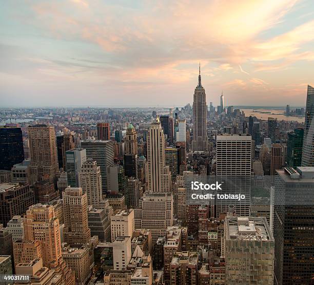 Aerial View Of Manhattan New York City Stock Photo - Download Image Now - Aerial View, Architecture, City