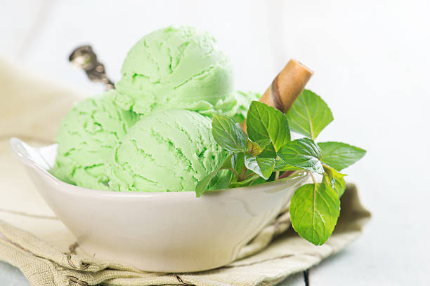 istock Matcha ice cream in bowl 490336262