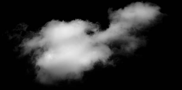 istock Real cloud looking like steam on black background. 490339630