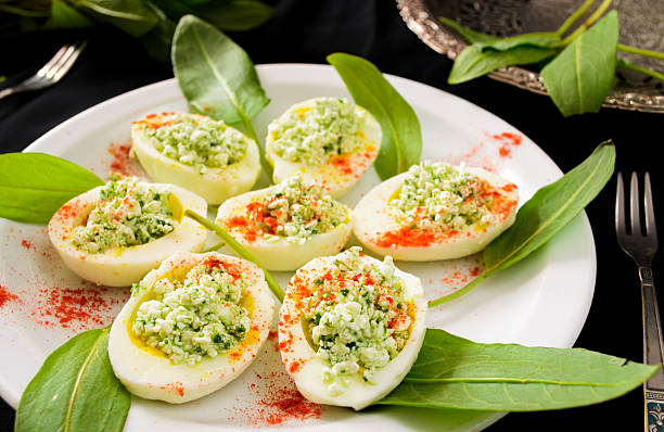 istock eggs with cottage cheese, wild leek and paprika 490340434