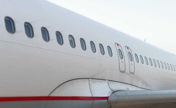 istock Passenger aircraft windows. View from outside. 490344578