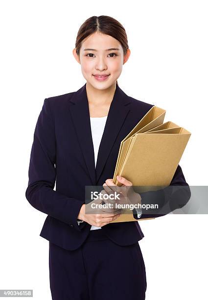 Businesswoman Hold With Folder Stock Photo - Download Image Now - 2015, Adult, Asia