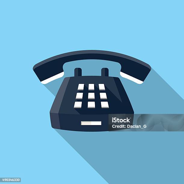 Desk Phone Icon Stock Illustration - Download Image Now - Telephone, Desk, Old