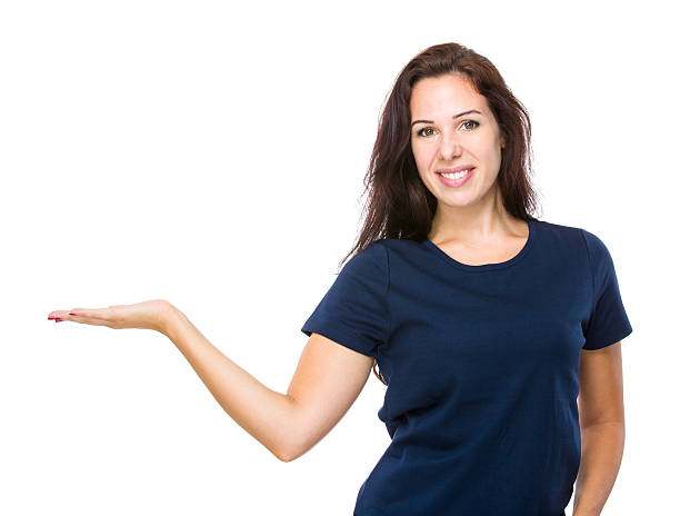 istock Caucasian woman hand with blank sign 490347144