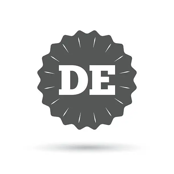 Vector illustration of German language sign icon. DE Deutschland