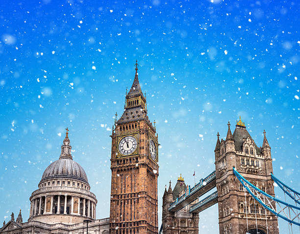 зима в лондоне - london england christmas snow winter стоковые фото и изображения