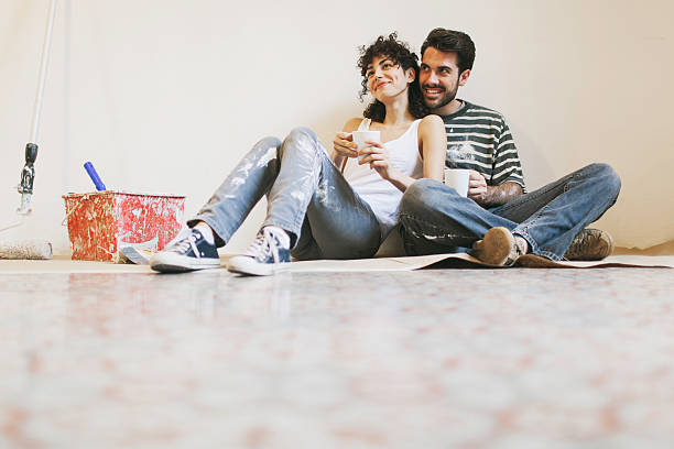 istock Taking a rest after painting apartment. 490357094