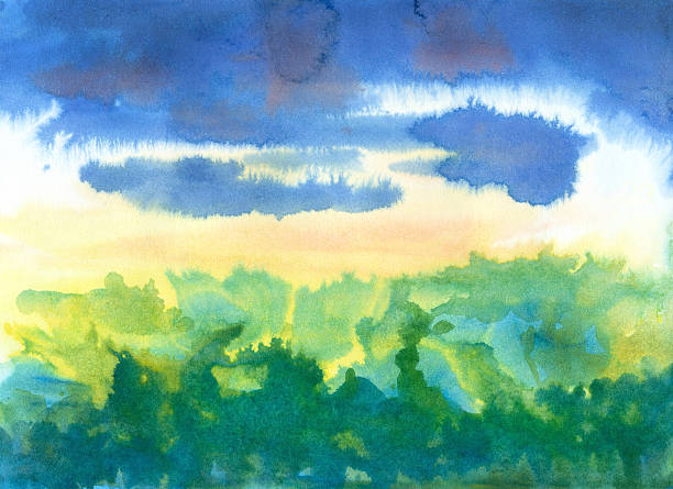 istock Rainy season, watercolor painting 490357712