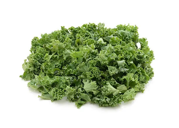 Chopped kale, isolated on a white background