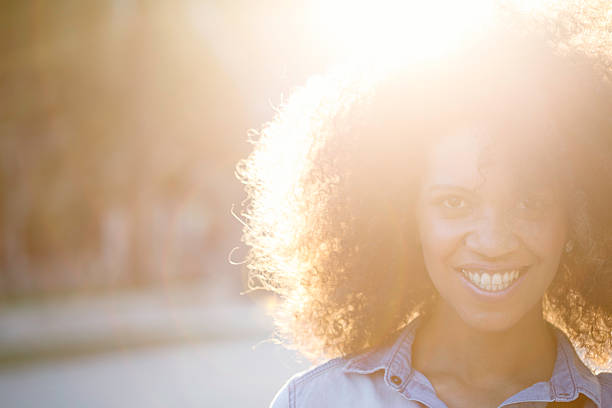 istock Woman with beautiful afro looking at camera. 490359450