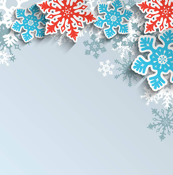 Abstract snowflakes  on gray background, winter concept, illustration vector art illustration
