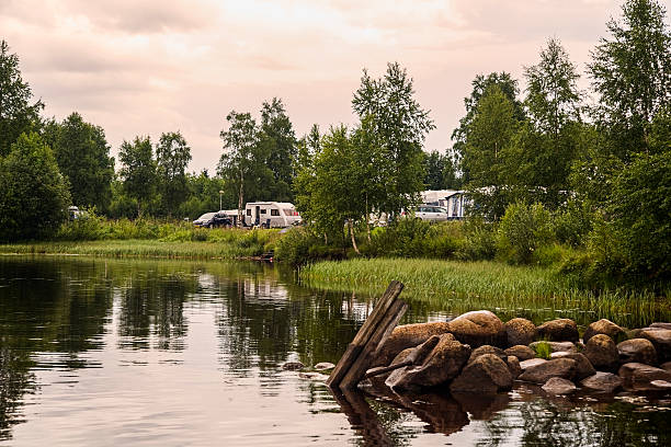 istock Swedish camp site along a lake 490362426