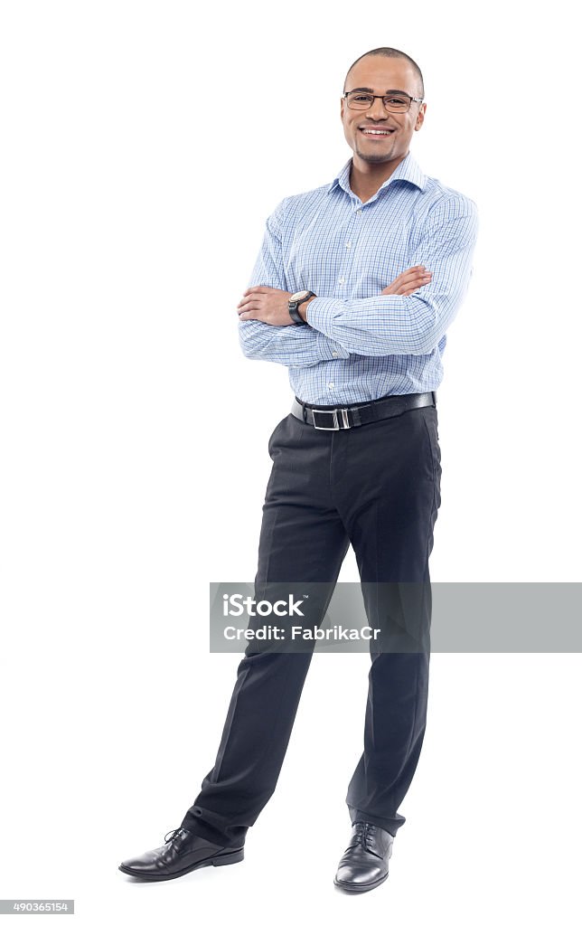 Hombre de negocios aislado sobre blanco - Foto de stock de Fondo blanco libre de derechos