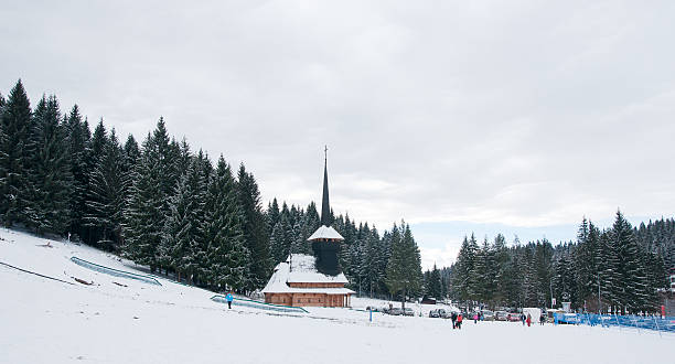 istock Winter church in Romania 490365930
