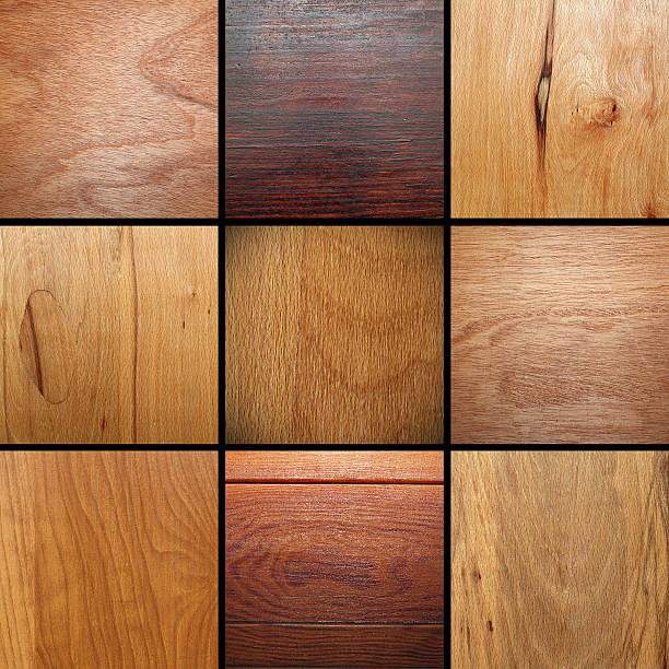 real wood veneer collage stock photo