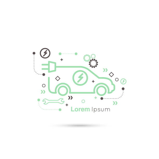 istock Icon of a hybrid car that runs on electricity 490369992