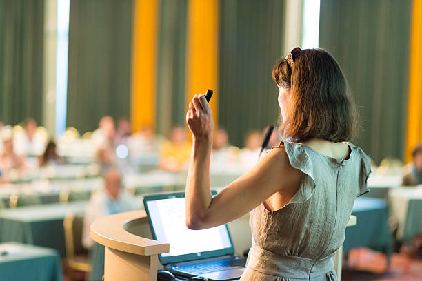 istock Business woman making business presentation. 490371932