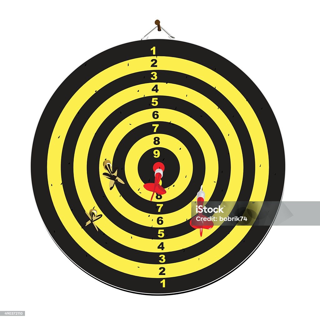 Dartboard with darts Dartboard with darts. Vector Illustration isolated on white background 2015 stock vector