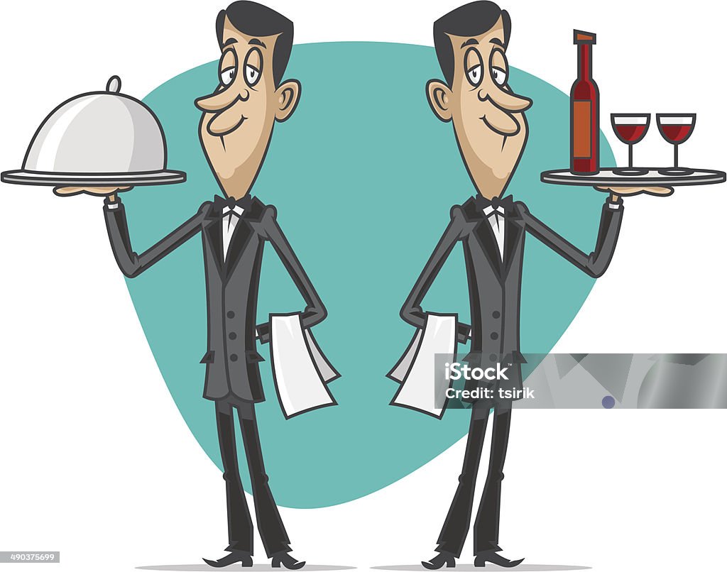 Concept waiters holds trays Illustration, concept waiters holds trays, format EPS 8 Activity stock vector